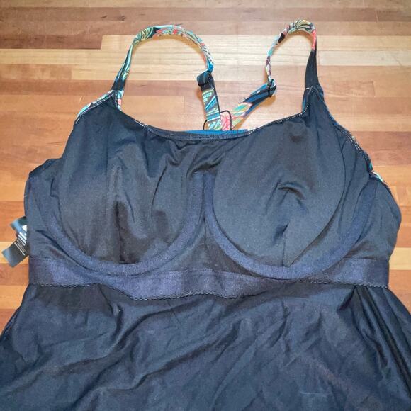 Coco Reef Womens Monaco Aura Crop Underwire Tankini Multi, 36C - Picture 9 of 11